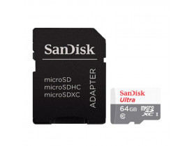 MEMORY CARD 64GB MICRO SDHC ULTRA CLASSE 10 C/ADAP SDSQUNR-064G-GN3MA SANDISK - 1