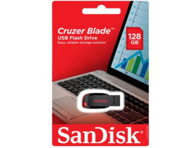 PENDRIVE 128GB USB CRUZER BLADE PRETO SDCZ50-128G SANDISK - 1