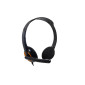 Headset Talk Biauricular Type-C Com Microfone Preto/Laranja Hs108 Oex - 1