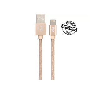 Cabo Usb X Usb Lightning Para Iphone 8/X/Xr/11/12/13 Tecido Trancado 1.8M Prata C818Bs Elg - 1