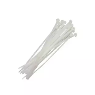 Abracadeira Nylon 300x7,6Mm | Pacote Com 200 Unidades | Branca Omega - 1