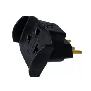 Adaptador De Tomada Plugue Inverso Tripolar 2P+T 10A Preto Multicraft - 1
