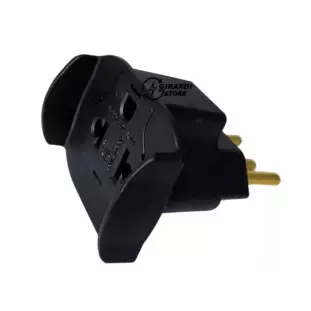 Adaptador De Tomada Plugue Inverso Tripolar 2P+T 10A Preto Multicraft - 1
