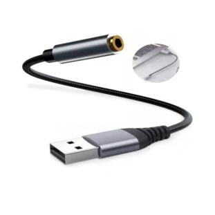 Adaptador Placa De Som Usb Com Entrada P3 Fone E Microfone Hs-310 Hrebos - 1