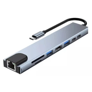 Adaptador Usb Hub Extensor Usb-C 8 Em 1 At-Tpc-8In1 Ad0614sk Shinka - 1