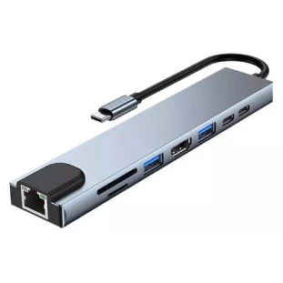 Adaptador Usb Hub Extensor X Usb-C 8 Em 1 Udc-Phnr1008A Ad0614Ex Lotus - 1