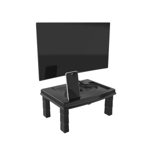 Base Para Notebook E Monitor Preto Waleu - 1