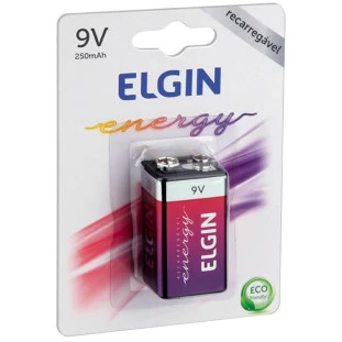 Bateria Recarregavel 9V 250Mah 82215 Elgin CE - 1