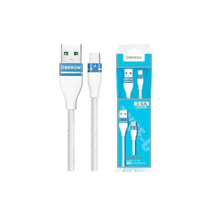 Cabo Carregador Usb X Type-C 1,0 Metro Branco Or-Co02/C1 Oberon - 1