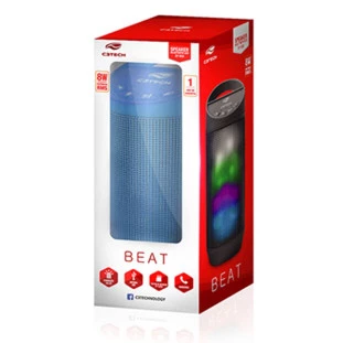 CAIXA SOM PORTATIL BLUETOOTH BEAT 8W RMS USB 2.0 WMA SP-B50BL AZUL C3TECH - 1