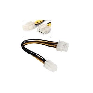 Cabo Adaptador 4 Pinos F Para 8 Pinos M Atx Energia Forca Cpu Oem - 1