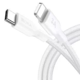 Cabo De Carregamento Usb-C M X Lightning M 3A 1 Metro Branco Cab273 1hora - 1