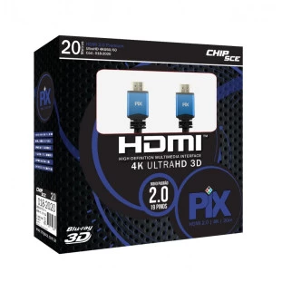 Cabo Hdmi X Hdmi 20,0 Metros 2.0 4K Ultrahd 19 Pinos Com Filtro 018-2020 Pix - 1