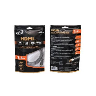 Cabo Hdmi X Hdmi 2,5 Metros 2.0 3D 8K Uhd 4K Hd8K25 Elg - 1