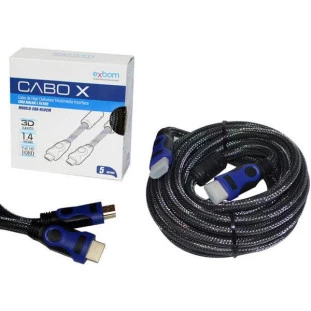 Cabo Hdmi X Hdmi 5,0 Metros 1.4 Com Filtro E Malha Cbx-H50Cm Exbom - 1