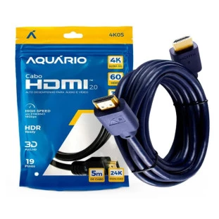 Cabo Hdmi X Hdmi 5,0 Metros 2.0 4K Fhd 4K05 Aquario - 1