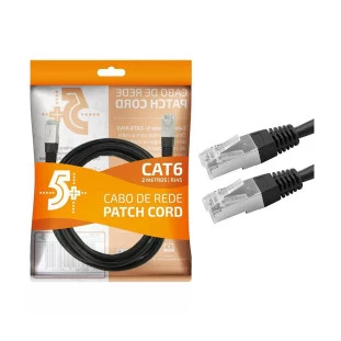 Cabo Patch Cord Cat6 2,0 Metros Ftp Preto 5+ - 1