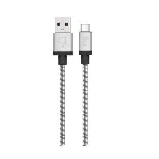 Cabo Usb X Usb Tipo-C Para Xiaomi Samsung Iphone 14 E 15 Em Inox Recarga E Sincro 1M Inxc10Sl Elg - 1