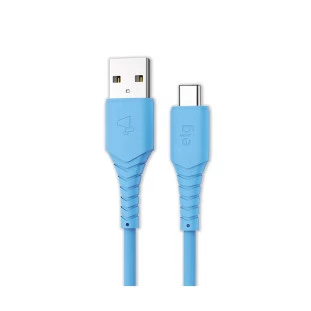 Cabo Usb X Usb Tipo-C Para Xiaomi Samsung Iphone 14 E 15 Emborrachado 3A 1,2 Metro Azul Tc12T Elg - 1