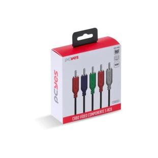 Cabo Video 5 Rca M X 5 Rca M 2,0 Metros P5R-2 Pcyes - 1