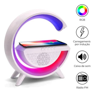Caixa De Som Luminaria Led Rgb Bluetooth Speaker Bt2301 Rhos - 1