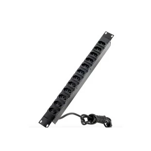 Calha Filtro Linha 19" Com 12 Tomadas 10A Preta Max - 1