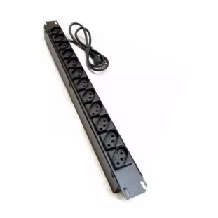 Calha Filtro Linha 19" Com 12 Tomadas 20A Preta Max - 1