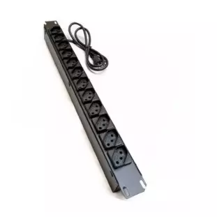 Calha Filtro Linha 19" Com 12 Tomadas 20A Preta Max - 1