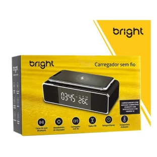 Carregador Por Inducao Radio Relogio Sem Fio 5W Bright - 1