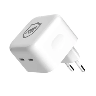 Carregador Turbo Duplo Tipo-C Branco Gs-7540 Gshield - 1