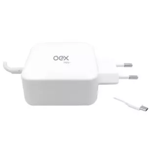 Carregador Turbo Usb Tipo C 65W Branco Cg204 Oex - 1