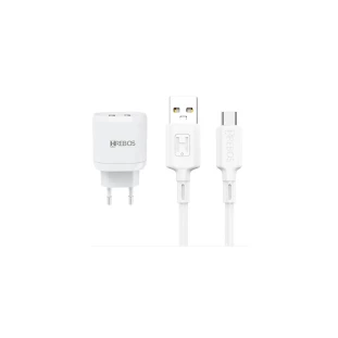 Carregador Usb 2 Portas 3.1A Branco Hs-155 Hrebos - 1