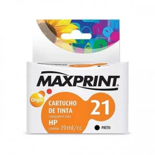Cartucho De Tinta 21 Preto Max Compativel Com Original Hp C9351A Maxprint - 1