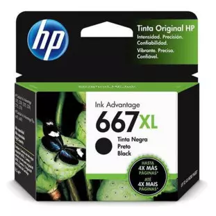 Cartucho De Tinta 667Xl Preto 3Ym81Ab Hp - 1