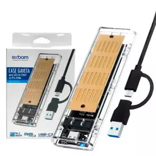 Case Externa Para Ssd M2 Nvme Sata Ngff Sata Usb 3.1 Exbom - 1