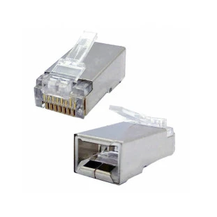 Conector Rj45 Blindado Cat6 Rj45C6M100 8P8C Exbom - 1