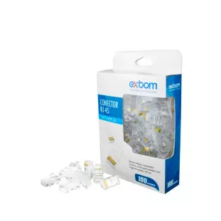 Conector Rj45 Cat5 Cat5e Vazado (Com 100 Unidades) Gurumania - 1