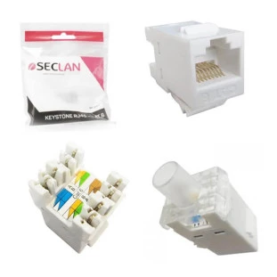 Conector Rj45 Femea Keystone Cat6 Jack Ad0314W Seccon - 1