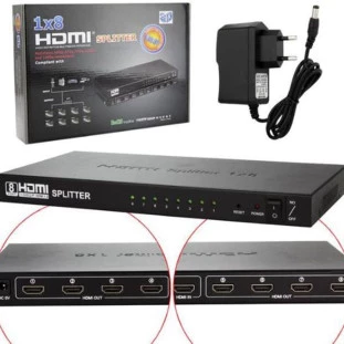 DISTRIBUIDOR HDMI SPLITTER 1 X 8 SAIDAS 3D VERSÃO 1.4 1080P OEM - 1