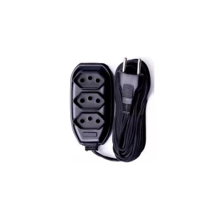 Extensao Eletrica 3 Tomadas 10,0 Metros 10A Preta Oem - 1