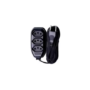 Extensao Eletrica 3 Tomadas 5,0 Metros 10A Preta Oem - 1