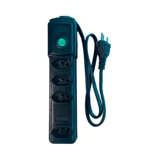 Filtro De Linha 4 Tomadas Bivolt Com Fusivel 10A Preto Naticon - 1