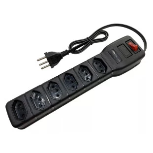 Filtro De Linha 6 Tomadas Bivolt Preto Ref. 21442 Multicraft - 1