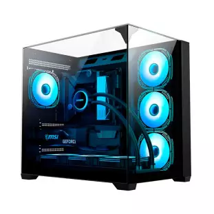 Gabinete Gamer Atx Mid-Tower Aquario Mega Shark Sem Fonte Lateral/Frontal Em Vidro Cg-01Fd Kmex - 1