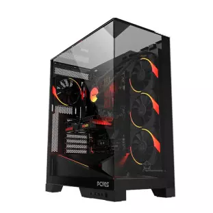 Gabinete Gamer Atx Forcefield Dome Black Vulcan Sem Fonte Lateral/Frontal Em Vidro Gffdbv Pcyes - 1
