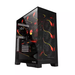 Gabinete Gamer Atx Forcefield Flow Black Vulcan Sem Fonte Lateral/Frontal Em Vidro Gfffbv Pcyes - 1