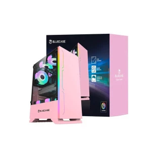 Gabinete Gamer Atx Sem Fonte Lateral Em Vidro Com Led Rgb Rosa Bg-028Pkb Bluecase - 1