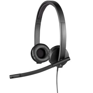 Headset Biauricular Com Microfone * Stereo H570E 981-000574 Preto Logitech - 1