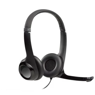 Headset Biauricular Com Microfone Usb H390 981-000014 Preto Logitech - 1