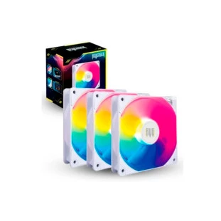 Kit 3 Cooler Fan AirCooler 120Mm Com Led Argb Branco Revenger - 1
